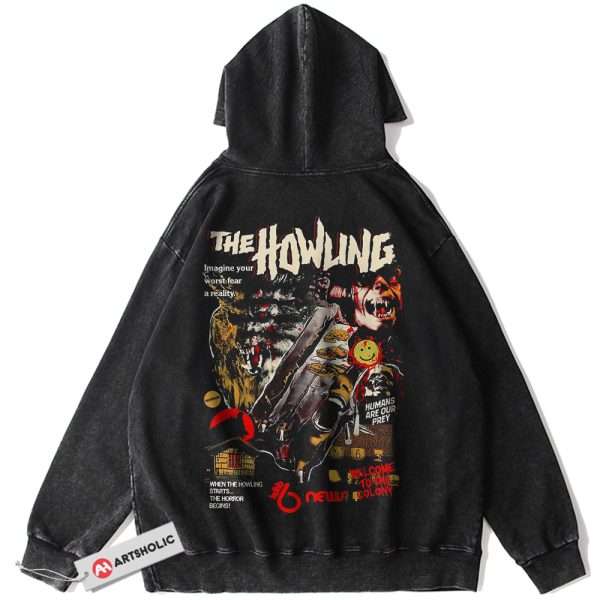 The Howling Hoodie, Halloween Hoodie, Horror Movie Hoodie, Vintage Hoodie