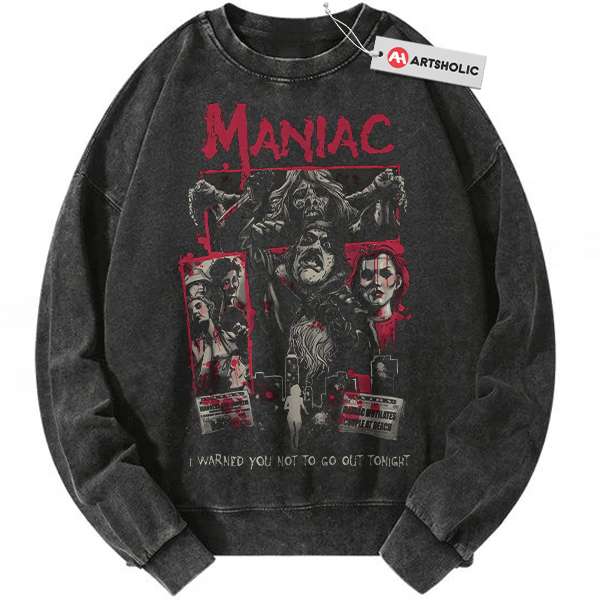 Maniac Sweatshirt, Horror Sweatshirt, Halloween Sweatshirt, Vintage Sweater