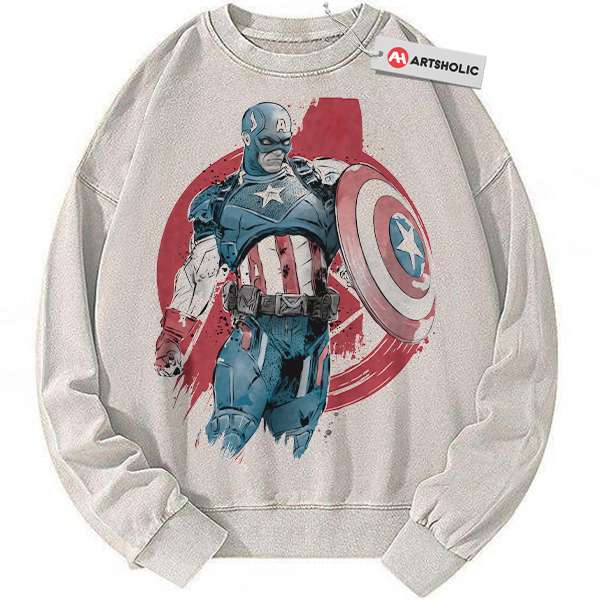 Captain America Sweatshirt, Marvel Comics Sweatshirt, Vintage Sweater