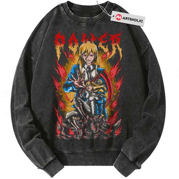 Power Sweatshirt, Chainsaw Man Sweatshirt, Anime Sweatshirt, Vintage Sweater