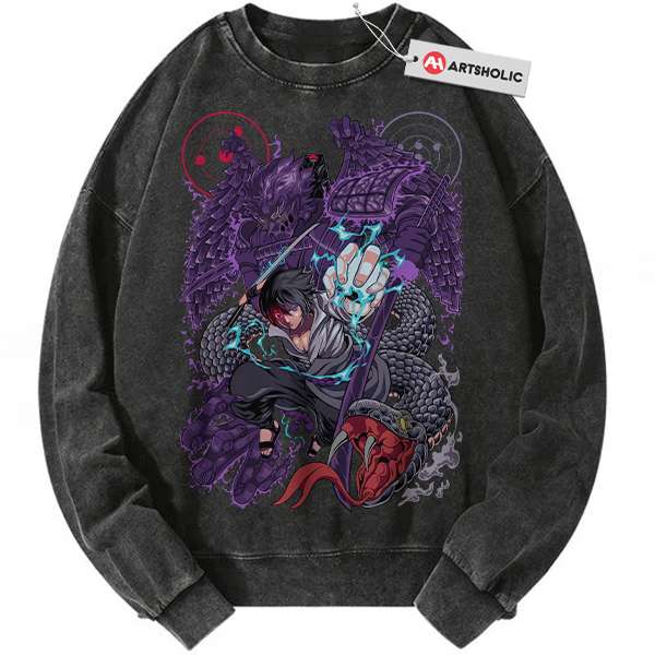 Sasuke Uchiha Sweatshirt, Naruto Sweatshirt, Anime Sweatshirt, Vintage Sweater