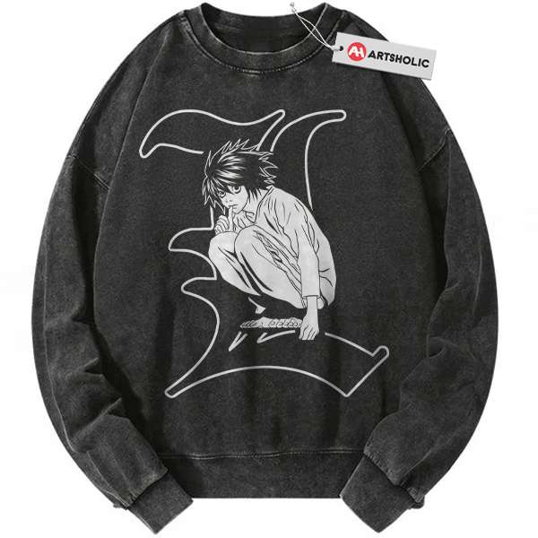 L Sweatshirt, Death Note Sweatshirt, Anime Sweatshirt, Vintage Sweater