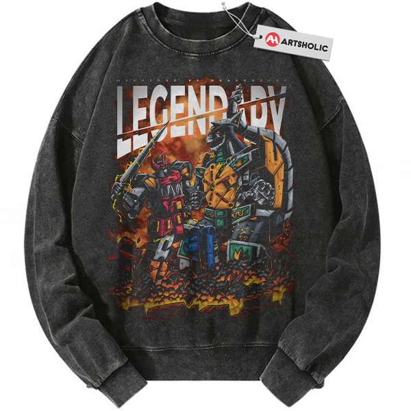 Megazord vs Dragonzord Sweatshirt, Power Rangers Sweatshirt, Animated Sweatshirt, Vintage Sweater