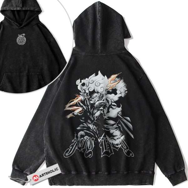 Monkey D Luffy Hoodie, One Piece Hoodie, Anime Hoodie, Vintage Hoodie 2-Sided