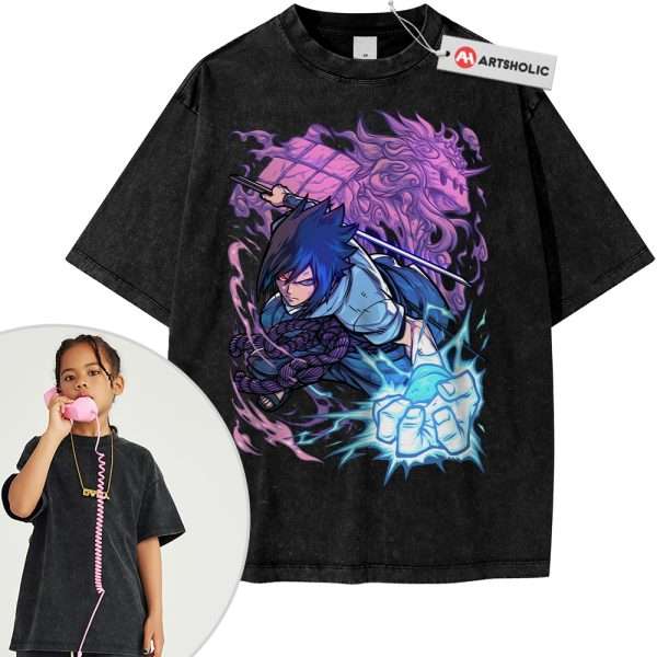 Sasuke Uchiha Tee For Kids, Naruto Tee For Kids, Anime Tee For Kids, Vintage Tee For Kids