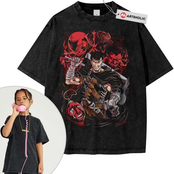 Guts Shirt For Kids, Berserk Shirt For Kids, Anime Shirt For Kids, Vintage Tee For Kids
