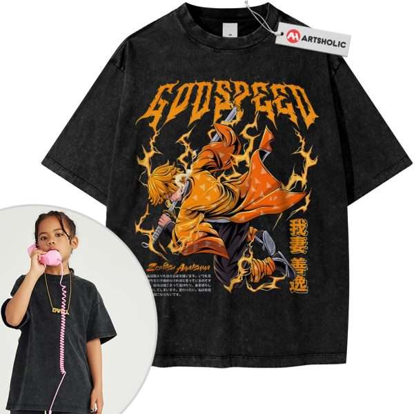 Zenitsu Agatsuma Shirt For Kids, Demon Slayer Shirt For Kids, Anime Shirt For Kids, Vintage Tee For Kids