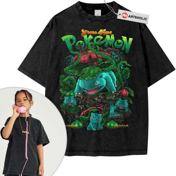 Bulbasaur Shirt For Kids, Ivysaur Shirt For Kids, Venusaur Shirt For Kids, Pokemon Shirt For Kids, Anime Shirt For Kids, Vintage T-Shirt For Kids