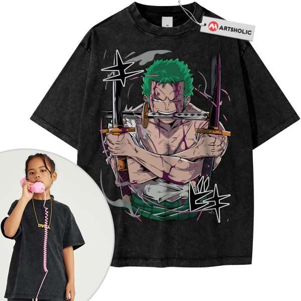Roronoa Zoro Shirt For Kids, One Piece Shirt For Kids, Anime Shirt For Kids, Vintage Tee For Kids