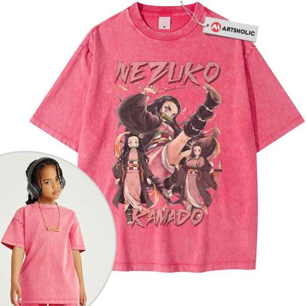 Nezuko Kamado Shirt For Kids, Demon Slayer Shirt For Kids, Anime Shirt For Kids, Vintage Tee For Kids