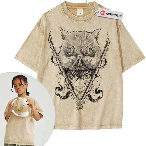 Inosuke Hashibira Shirt For Kids, Demon Slayer Shirt For Kids, Anime Shirt For Kids, Vintage Tee For Kids