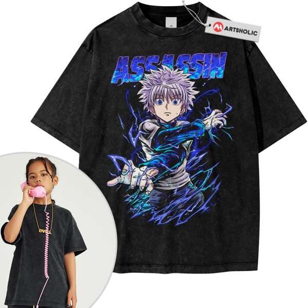 Killua Zoldyck Shirt For Kids, Hunter x Hunter Shirt For Kids, HxH Shirt For Kids, Anime Shirt For Kids, Vintage Tee For Kids