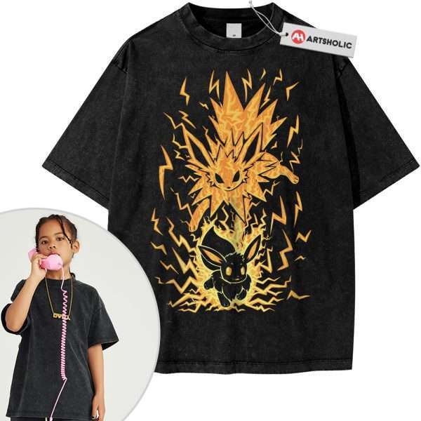 Jolteon Shirt For Kids, Eevee Shirt For Kids, Pokemon Shirt For Kids, Anime Shirt For Kids, Vintage Tee For Kids