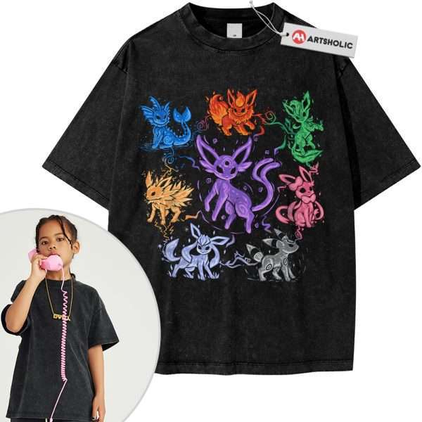Eevee Evolution Shirt For Kids, Pokemon Shirt For Kids, Anime Shirt For Kids, Vintage Tee For Kids