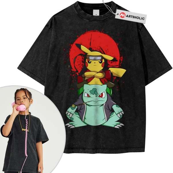 Pikachu Shirt For Kids, Bulbasaur Shirt For Kids, Pokemon Shirt For Kids, Anime Shirt For Kids, Vintage T-Shirt For Kids
