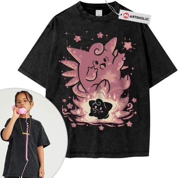 Clefable Shirt For Kids, Cleffa Shirt For Kids, Pokemon Shirt For Kids, Anime Shirt For Kids, Vintage Tee For Kids