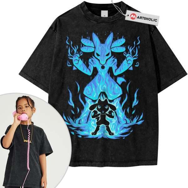 Lucario Shirt For Kids, Riolu Shirt For Kids, Pokemon Shirt For Kids, Anime Shirt For Kids, Vintage Tee For Kids