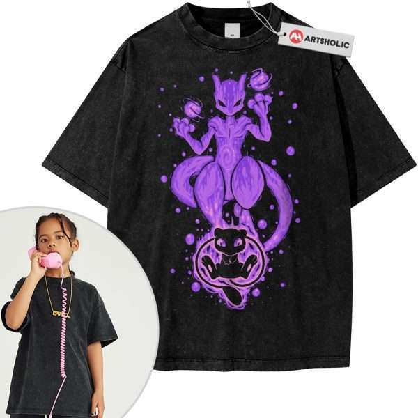 Mewtwo Shirt For Kids, Mew Shirt For Kids, Pokemon Shirt For Kids, Anime Shirt For Kids, Vintage Tee For Kids