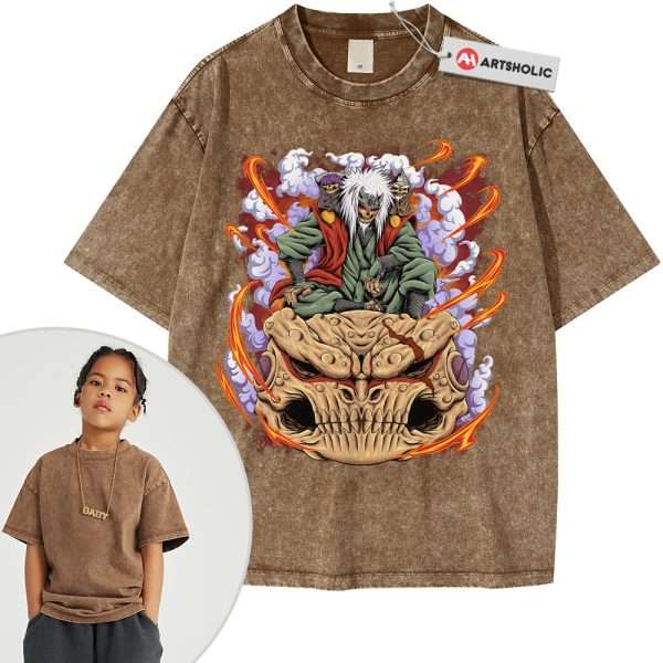 Skull Jiraiya Shirt For Kids, Naruto Shirt For Kids, Anime Shirt For Kids, Vintage T-Shirt For Kids