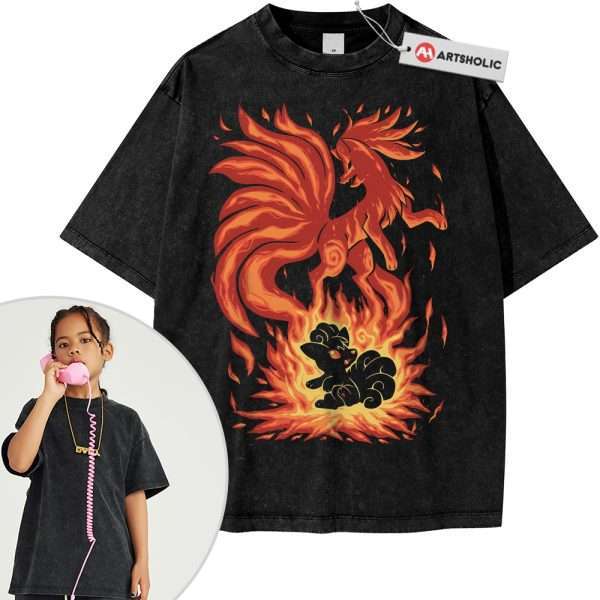 Ninetales Shirt For Kids, Vulpix Shirt For Kids, Pokemon Shirt For Kids, Anime Shirt For Kids, Vintage Tee For Kids