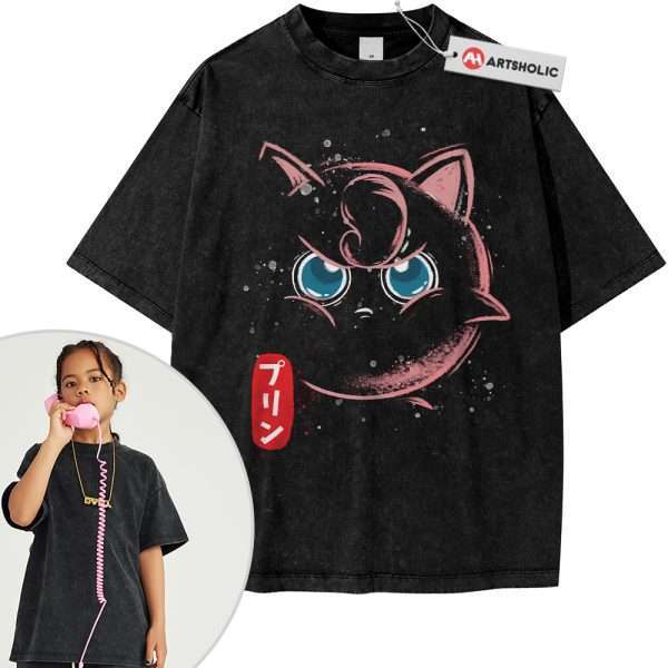 Jigglypuff Shirt For Kids, Pokemon Shirt For Kids, Anime Shirt For Kids, Vintage T-Shirt For Kids
