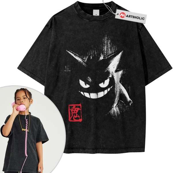 Gengar Shirt For Kids, Pokemon Shirt For Kids, Anime Shirt For Kids, Vintage T-Shirt For Kids