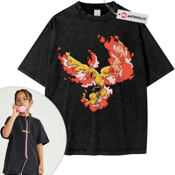 Moltres Shirt For Kids, Pokemon Shirt For Kids, Anime Shirt For Kids, Vintage T-Shirt For Kids
