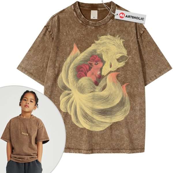 Ninetales Shirt For Kids, Vulpix Shirt For Kids, Pokemon Shirt For Kids, Anime Shirt For Kids, Vintage T-Shirt For Kids