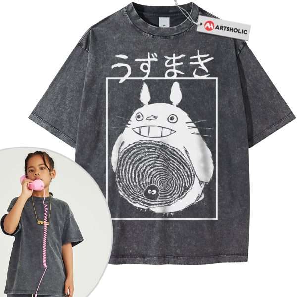 Junji Ito x My Neighbor Totoro Shirt For Kids, Studio Ghibli Shirt For Kids, Anime Shirt For Kids, Vintage Tee For Kids