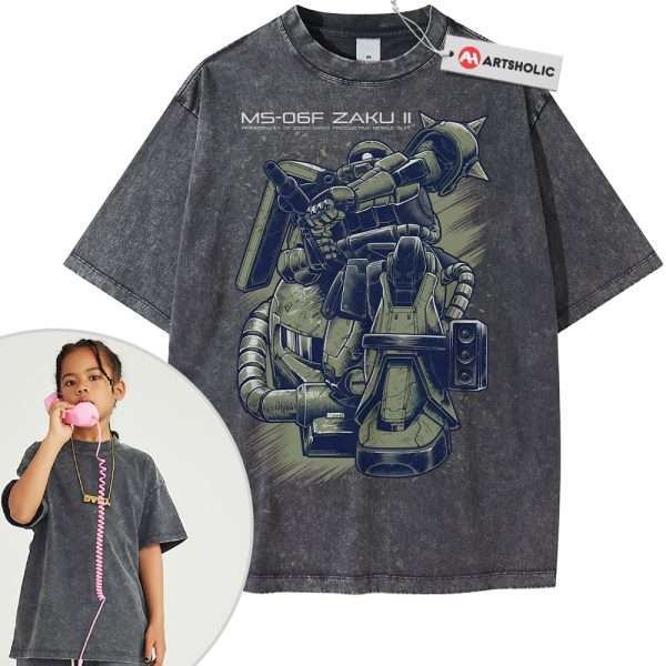 MS-06 Zaku II Shirt For Kids, The Gundam Shirt For Kids, Anime Shirt For Kids, Vintage T-Shirt For Kids