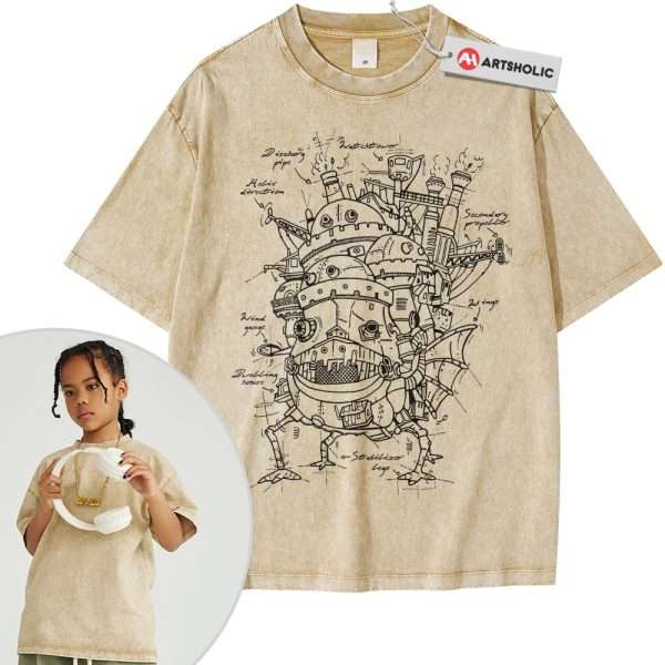 Howl's Moving Castle Shirt For Kids, Studio Ghibli Shirt For Kids, Anime Shirt For Kids, Vintage T-Shirt For Kids