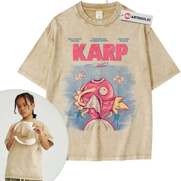 Jaws x Magikarp Shirt For Kids, Pokemon Shirt For Kids, Anime Shirt For Kids, Vintage T-Shirt For Kids
