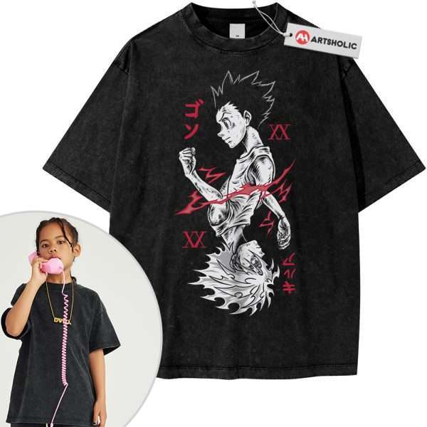 Killua Zoldyck Shirt For Kids, Gon Freecss Shirt For Kids, Hunter x Hunter Shirt For Kids, HxH Shirt For Kids, Anime Shirt For Kids, Vintage Tee For Kids