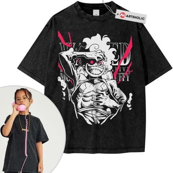 Monkey D Luffy Gear 5 Shirt For Kids, One Piece Shirt For Kids, Anime Shirt For Kids, Vintage Tee For Kids