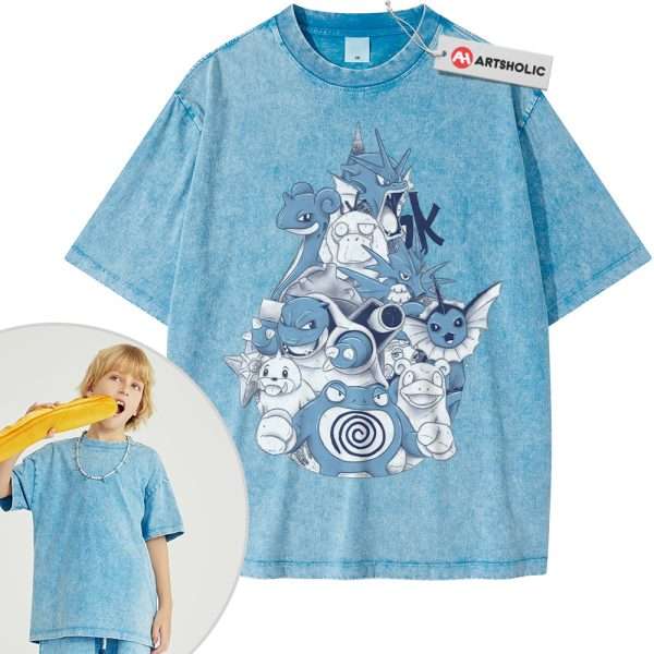 Water Class Pokemon Shirt For Kids, Anime Shirt For Kids, Vintage T-Shirt For Kids