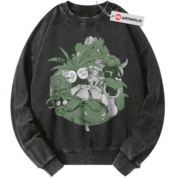 Grass Class Pokemon Sweatshirt, Anime Sweatshirt, Vintage Sweatshirt