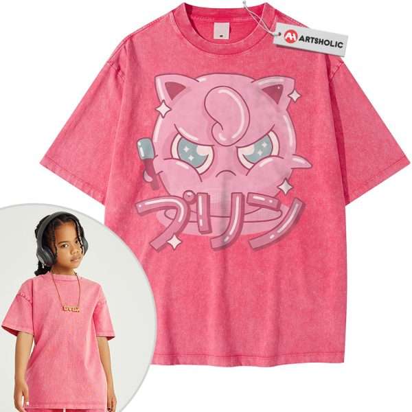 Jigglypuff Shirt For Kids, Pokemon Shirt For Kids, Anime Shirt For Kids, Vintage Tee For Kids