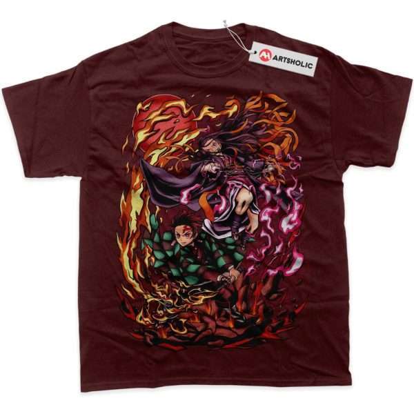 Nezuko vs Tanjiro Kamado Shirt, Demon Slayer Shirt, Anime Shirt, Graphic T-Shirt