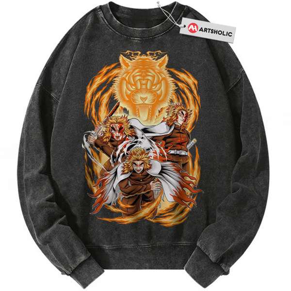 Kyojuro Rengoku Sweatshirt, Demon Slayer Sweatshirt, Anime Sweatshirt, Vintage Sweatshirt
