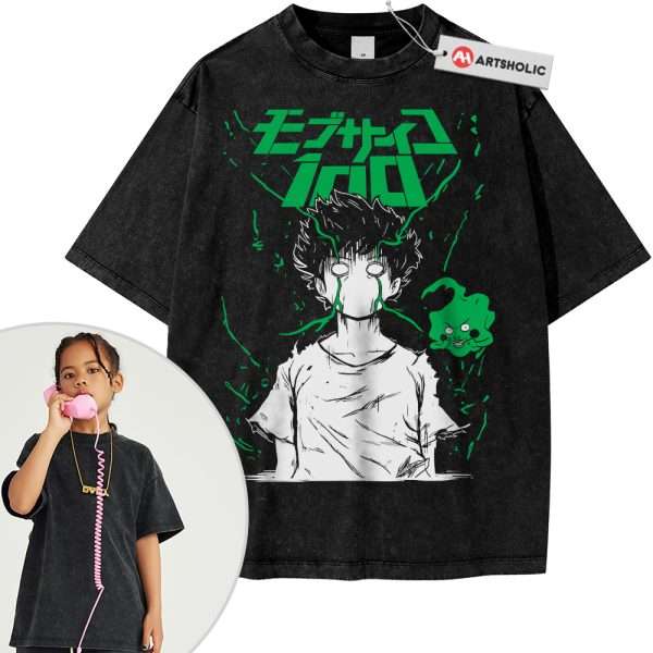 Shigeo Kageyama Shirt For Kids, Mob Psycho 100 Shirt For Kids, Anime Shirt For Kids, Vintage T-Shirt For Kids