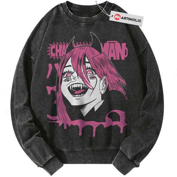 Power Sweatshirt, Chainsaw Man Sweatshirt, Anime Sweatshirt, Vintage Sweatshirt