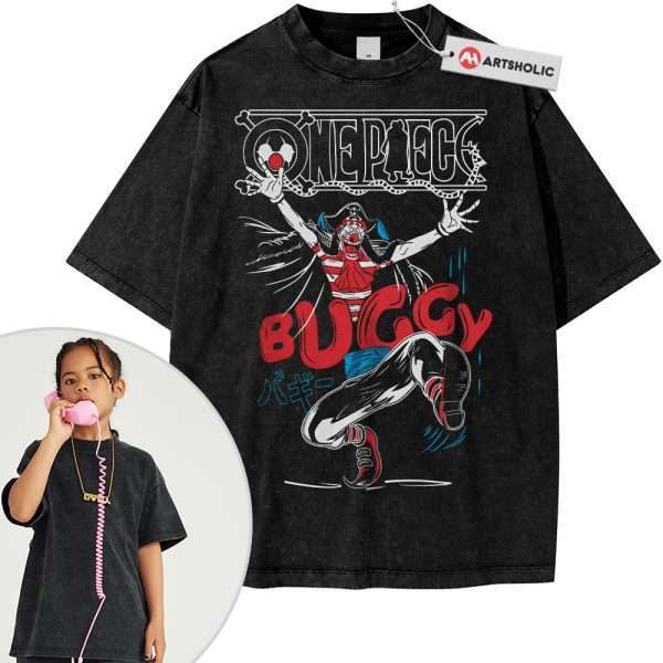 Buggy Shirt For Kids, One Piece Shirt For Kids, Anime Shirt For Kids, Vintage Tee For Kids