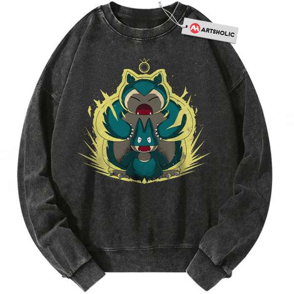 Munchlax vs Snorlax Sweatshirt, Pokemon Sweatshirt, Anime Sweatshirt, Vintage Sweatshirt