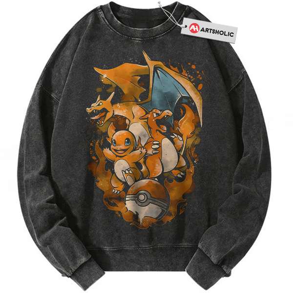 Charmander - Charmeleon - Charizard Sweatshirt, Pokemon Sweatshirt, Anime Sweatshirt, Vintage Sweatshirt
