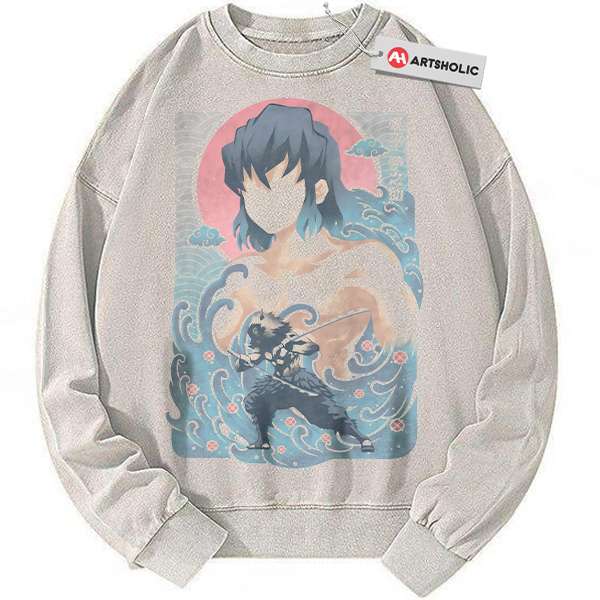 Inosuke Hashibira Sweatshirt, Demon Slayer Sweatshirt, Anime Sweatshirt, Vintage Sweatshirt