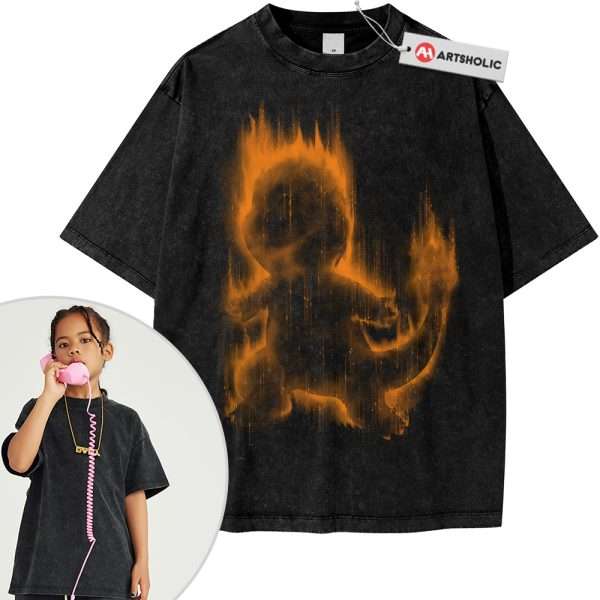 Charmander Shirt For Kids, Pokemon Shirt For Kids, Anime Shirt For Kids, Vintage Tee For Kids