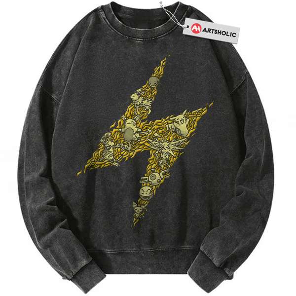 Electric-Type Pokemon Sweatshirt, Anime Sweatshirt, Vintage Sweatshirt