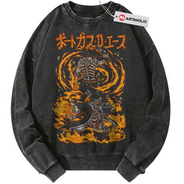 Skeleton Portgas D Ace Sweatshirt, One Piece Sweatshirt, Anime Sweatshirt, Vintage Sweatshirt