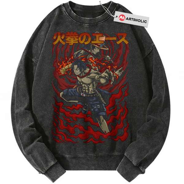 Portgas D Ace Sweatshirt, One Piece Sweatshirt, Anime Sweatshirt, Vintage Sweatshirt