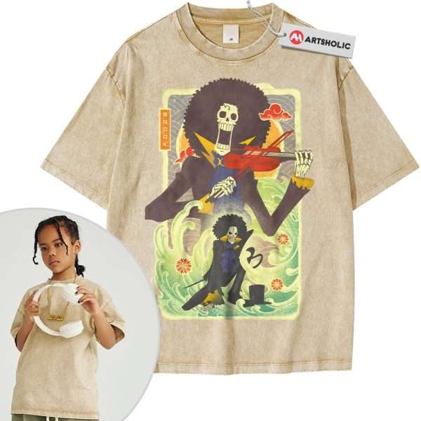 Brook Shirt For Kids, One Piece Shirt For Kids, Anime Shirt For Kids, Vintage Tee For Kids